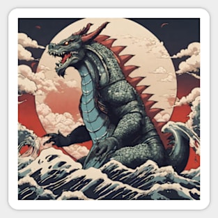 cool godzilla japanese artstyle Sticker